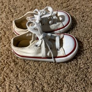 Converse Kids' Canvas Sneakers in White and Red